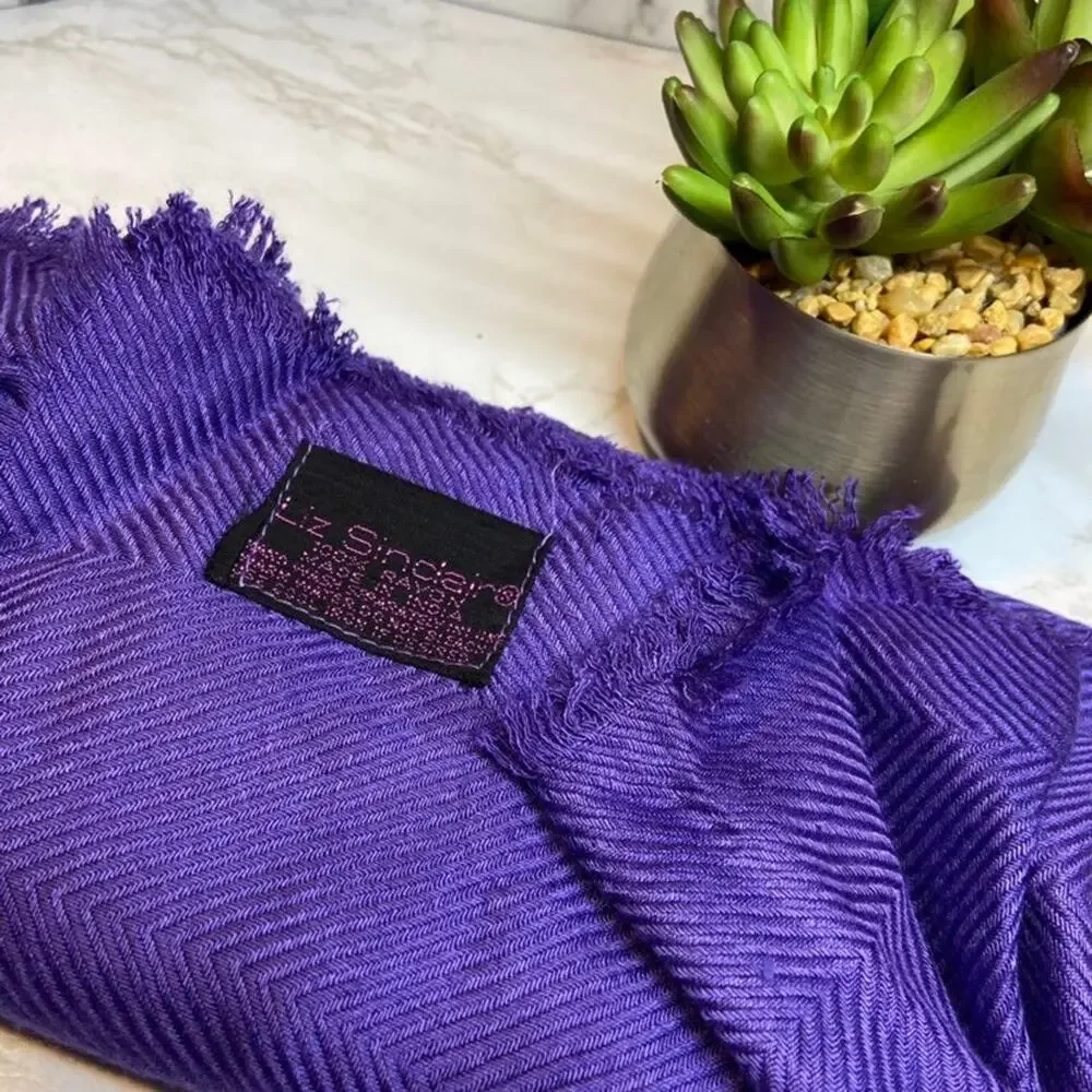 Vintage Liz Sinclair Bright Purple Scarf
